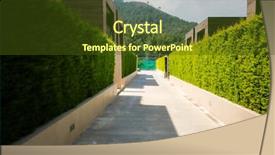  Presentation with green architecture - Audience pleasing slide deck consisting of plant wall actual eco architecture backdrop and a tawny brown colored foreground