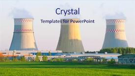  Presentation with power plant - Slide set enhanced with plant with huge cooling tower background and a sky blue colored foreground