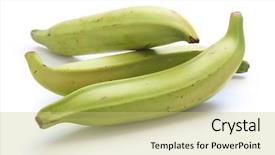  Presentation with plantain - Cool new slide deck with plantain banana on white background backdrop and a yellow colored foreground