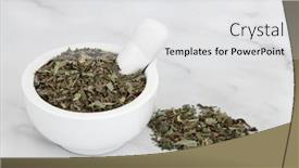  Presentation with wounds - Audience pleasing theme consisting of plantain-herb-leaves-used backdrop and a white colored foreground