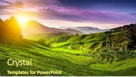  Presentation with tea plantation - Cool new slide deck with plantation in cameron highlands malaysia backdrop and a tawny brown colored foreground