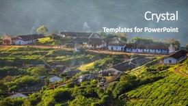  Presentation with tea plantation - Presentation design featuring plantation workers in munnar tea background and a gray colored foreground