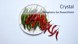  Presentation with green plate - Amazing slide deck having planting chilly - composition of red and green backdrop and a sky blue colored foreground