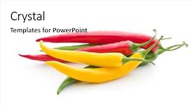  Presentation with peppers - Colorful theme enhanced with planting chilly - different colors chilli peppers isolated backdrop and a white colored foreground