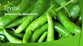  Presentation with pepper - Slide set consisting of planting chilly - green pepper background and a forest green colored foreground