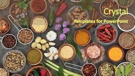  Presentation with herb - Slide deck featuring planting chilly - herb and spice seasoning background and a tawny brown colored foreground