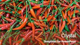  Presentation with red chilli - Beautiful PPT theme featuring planting chilly - lot of red chilli peppers backdrop and a  colored foreground