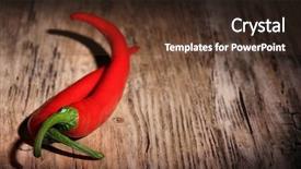  Presentation with chili - Colorful presentation theme enhanced with planting chilly - red hot chili peppers backdrop and a tawny brown colored foreground