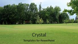  Presentation with golf hd - Audience pleasing presentation theme consisting of planting flag hill - golf course near the forest backdrop and a  colored foreground