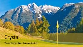  Presentation with rustic wedding green gold - Colorful PPT layouts enhanced with planting flag hill - golf place with nice green backdrop and a gold colored foreground