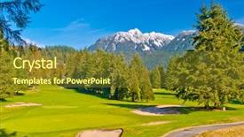  Presentation with rustic wedding green gold - Cool new PPT layouts with planting flag hill - golf place with nice green backdrop and a tawny brown colored foreground