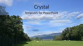  Presentation with golf course - Cool new presentation theme with planting flag hill - green golf course- exercise field backdrop and a  colored foreground