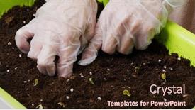  Presentation with recycle plastic - Theme featuring planting-vegetable-with-recycle-plastic background and a  colored foreground