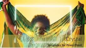  Presentation with face match - Presentation theme having plants-and-rectangle-over-african background and a yellow colored foreground