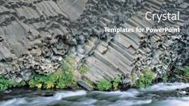  Presentation with base - Colorful PPT theme enhanced with plants and river at base of columnar basalt cliff backdrop and a gray colored foreground