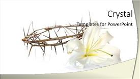  Presentation with easter lily - Slide deck having plants bible - crown of thorns and easter background and a white colored foreground
