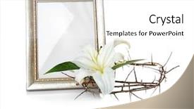  Presentation with easter lily - Cool new PPT theme with plants bible - frame crown of thorns backdrop and a  colored foreground