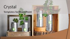  Presentation with plants - PPT layouts with plants on table near light background and a  colored foreground