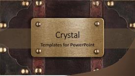  Presentation with plaque - PPT theme enhanced with plaque - brass metal plate on chest background and a coral colored foreground