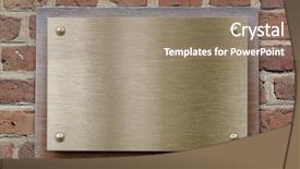  Presentation with metal bronze - Colorful presentation theme enhanced with plaque - brass or bronze metal plate backdrop and a coral colored foreground