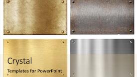  Presentation with plaque - Colorful theme enhanced with plaque - brass steel aluminum metal plates backdrop and a yellow colored foreground