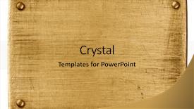  Presentation with metal bronze - Audience pleasing presentation consisting of plaque - bronze metal plate with rivets backdrop and a yellow colored foreground