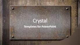  Presentation with plaque - Beautiful theme featuring plaque - grunge metal plate over rusty backdrop and a gray colored foreground