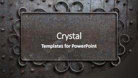 Presentation with plaque - Beautiful PPT theme featuring plaque - metal sign plate on old backdrop and a dark gray colored foreground