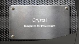  Presentation with plaque - Slide deck having plaque - old metal plate over grid background and a gray colored foreground