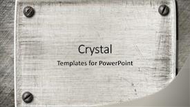  Presentation with plaque - Beautiful slide set featuring plaque - old scratched metal plate texture backdrop and a light gray colored foreground