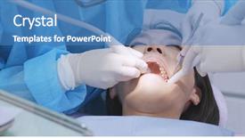  Presentation with treatment - Slides featuring plaque - patient undergo dental treatment background and a teal colored foreground