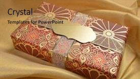  Presentation with plaque - Audience pleasing PPT layouts consisting of plaque on a decorative gift backdrop and a gold colored foreground