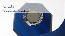  Presentation with plaque - PPT theme enhanced with plaque-trophy-for-the-winner background and a white colored foreground