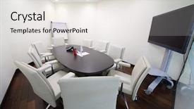  Presentation with round table - PPT theme enhanced with plasma exchange - meeting room with a round background and a sky blue colored foreground