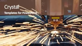  Presentation with laser cutting - Presentation theme with plasma or laser cutting metalworking background and a tawny brown colored foreground