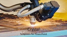  Presentation with laser cutting - Presentation with plasma or laser cutting technology background and a coral colored foreground