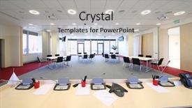  Presentation with conference - PPT theme having open mic - bright conference room with four background and a  colored foreground