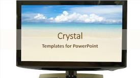  Presentation with wireless heart rate monitor - Audience pleasing PPT theme consisting of frontal view of widescreen lcd backdrop and a cream colored foreground