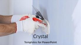  Presentation with builder - PPT theme having plaster - builder using plastering tool background and a light blue colored foreground