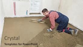  Presentation with cement - Colorful presentation design enhanced with plasterer at indoor concrete cement floor topping with float backdrop and a coral colored foreground