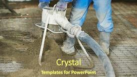  Presentation with cement - Beautiful presentation theme featuring plasterer at indoor floor concrete cement covering backdrop and a violet colored foreground