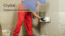  Presentation with wall mart - Colorful PPT theme enhanced with plasterer at indoor wall renovation decoration with float backdrop and a mint green colored foreground