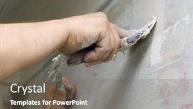  Presentation with joints - PPT theme with plasterer putty joints with surfacer background and a gray colored foreground