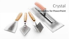  Presentation with stainless steel - Slide set with plasterer-s-basic-tools-stainless background and a white colored foreground