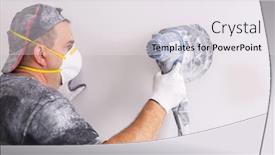  Presentation with dust - Slide deck consisting of wall with sanding machine background and a white colored foreground