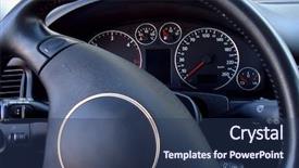  Presentation with cockpit - Presentation theme having engineering plastic - car's cockpit detail background and a ocean colored foreground