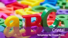  Presentation with alphabet - Colorful presentation theme enhanced with plastic alphabet letters backdrop and a violet colored foreground