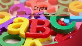  Presentation with alphabet - Colorful PPT theme enhanced with plastic alphabet letters backdrop and a coral colored foreground