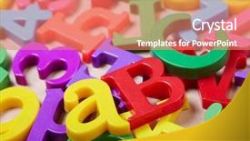  Presentation with alphabet - Amazing theme having plastic alphabet letters backdrop and a coral colored foreground