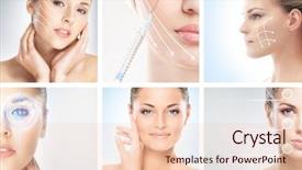  Presentation with eye surgery - Presentation with plastic and eye surgery cosmetology background and a lemonade colored foreground